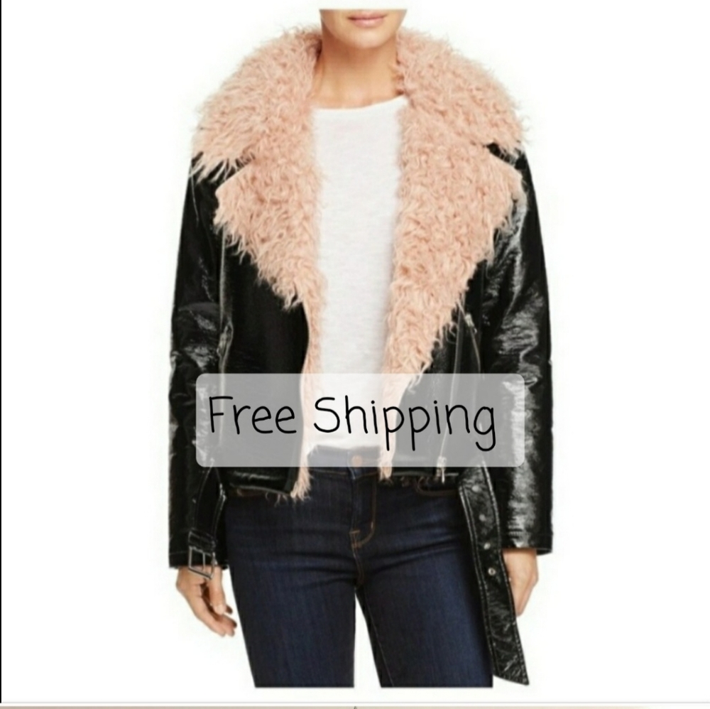Sunset & Spring Faux Fur Moto Jacket